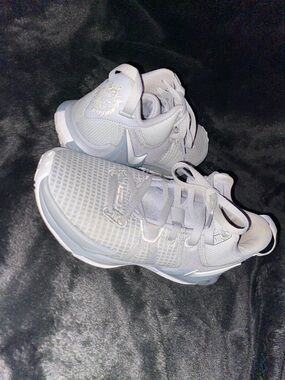 Nike Light Gray/White Basketball Sneakers